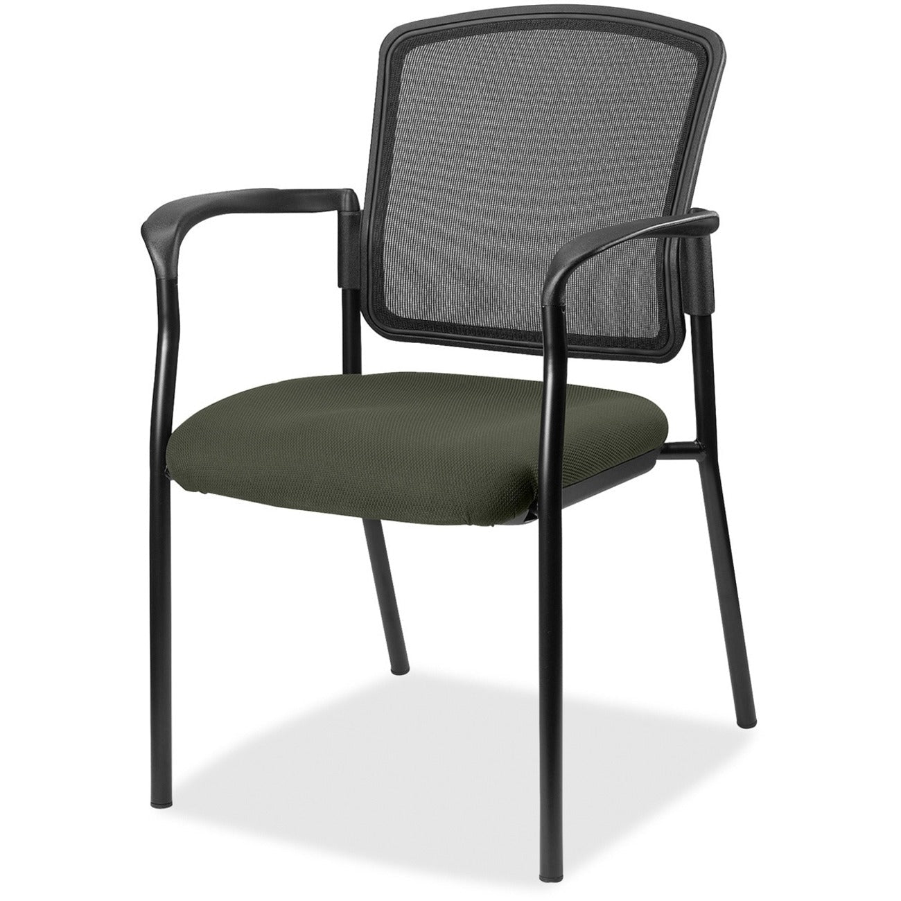 Lorell Mesh Back Stackable Guest Chair with Cushioned Seat and Black Steel Frame (LLR - LLR23100X) - SchoolOutlet