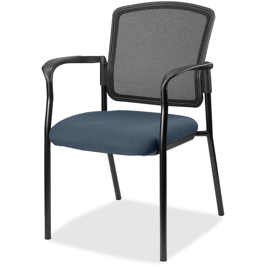 Lorell Mesh Back Stackable Guest Chair with Cushioned Seat and Black Steel Frame (LLR - LLR23100X) - SchoolOutlet