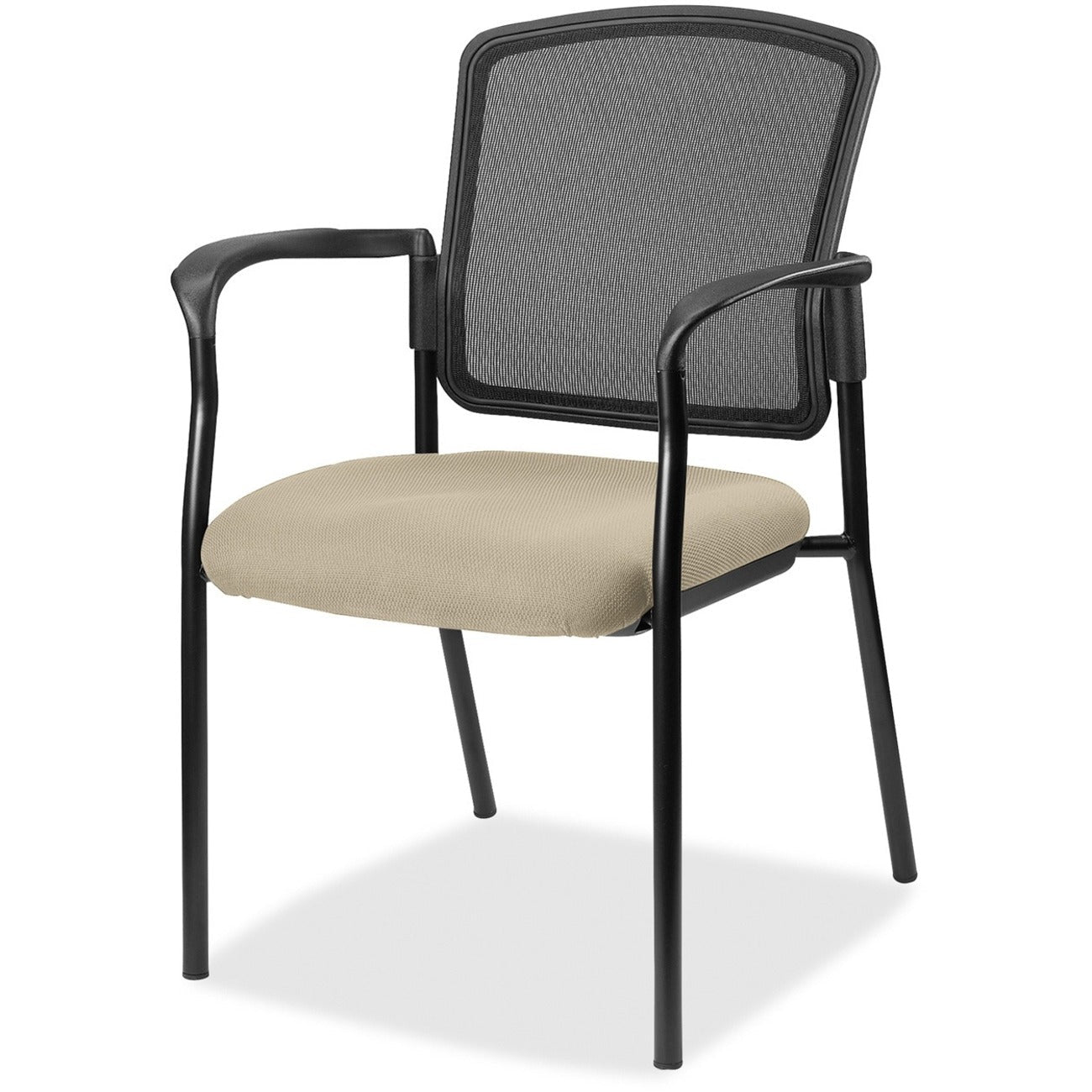 Lorell Mesh Back Stackable Guest Chair with Cushioned Seat and Black Steel Frame (LLR - LLR23100X) - SchoolOutlet