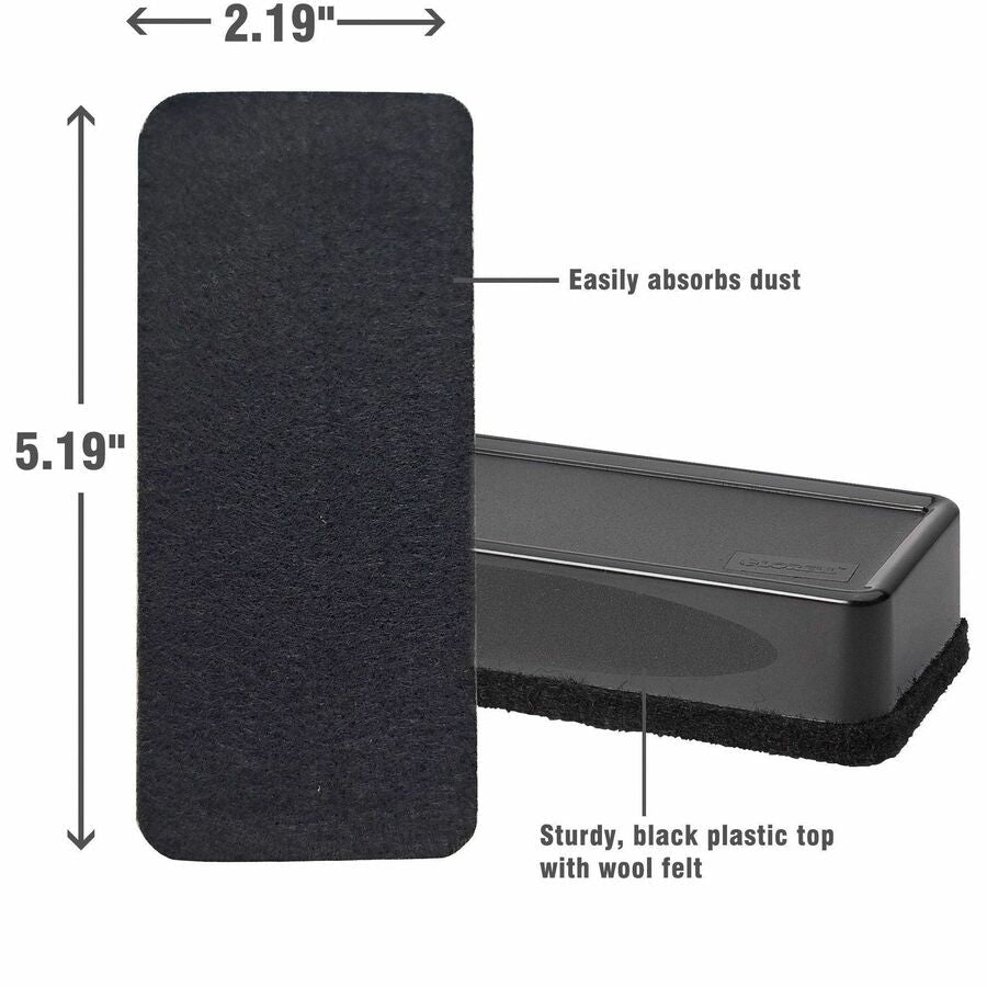 Lorell Dry - Erase Board Eraser with Wool Felt and Sturdy Plastic Grip 5.19"L x 2.19"W (LLR - LLR24850) - SchoolOutlet