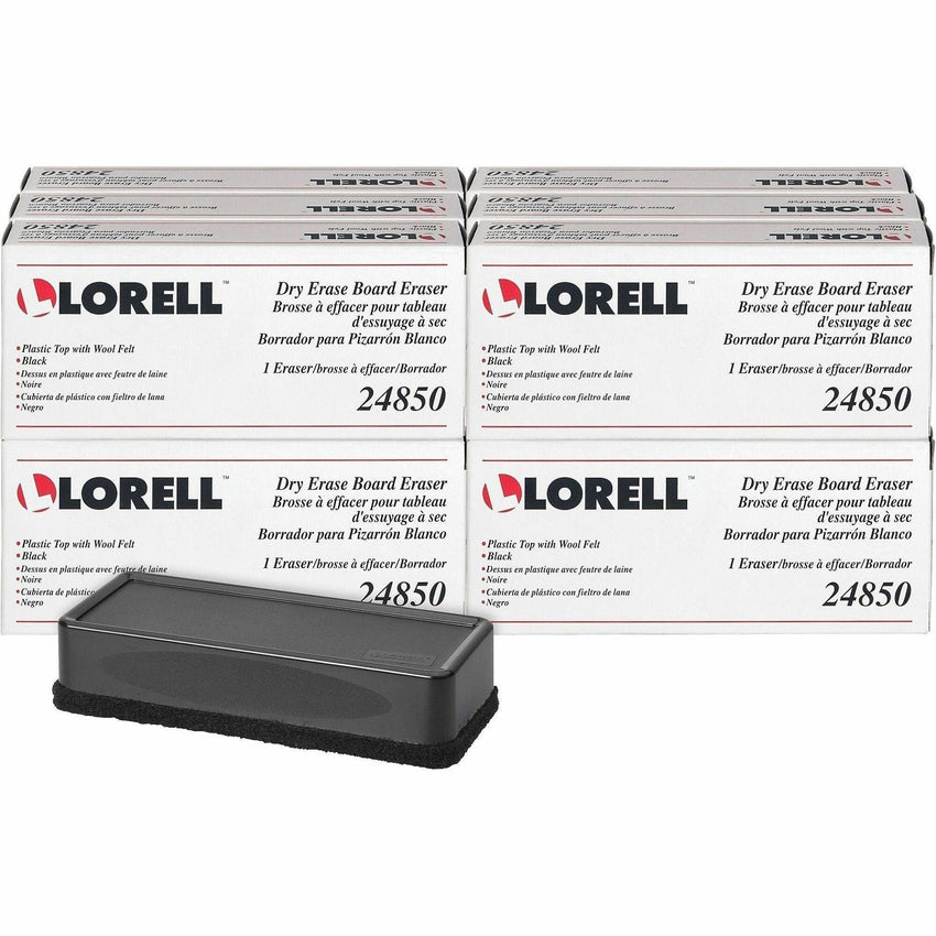 Lorell Dry - Erase Board Erasers with Wool Felt and Sturdy Plastic Grips 12 Erasers/Box (LLR - LLR24850BX) - SchoolOutlet