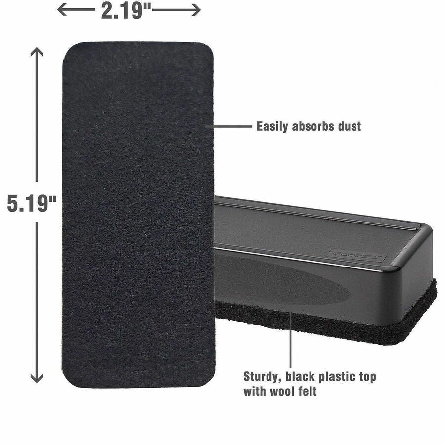 Lorell Dry - Erase Board Erasers with Wool Felt and Sturdy Plastic Grips 12 Erasers/Box (LLR - LLR24850BX) - SchoolOutlet