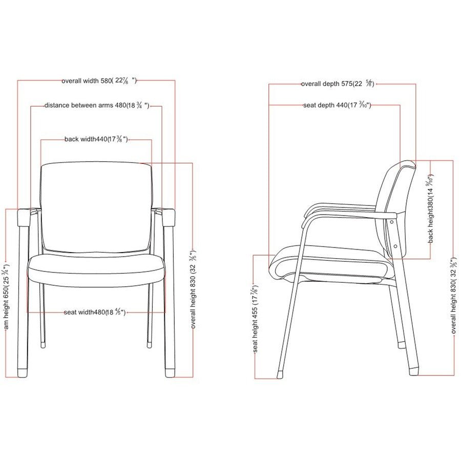 Lorell Healthcare Upholstery Guest Chair with Antimicrobial Vinyl and Stackable Design 18.13" "H (LLR - LLR3095X) - SchoolOutlet