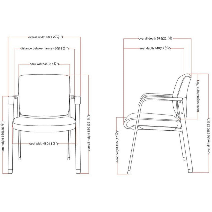 Lorell Healthcare Upholstery Guest Chair with Antimicrobial Vinyl and Stackable Design 18.13" "H (LLR - LLR3095X) - SchoolOutlet