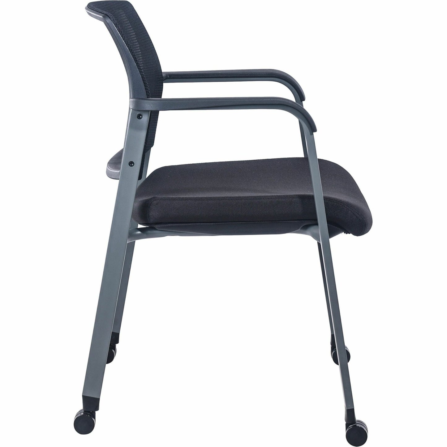 Lorell Mesh Back Guest Chair with Casters and Padded Arms (LLR - LLR30953) - SchoolOutlet