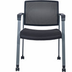 Lorell Mesh Back Guest Chair with Casters and Padded Arms (LLR - LLR30953) - SchoolOutlet