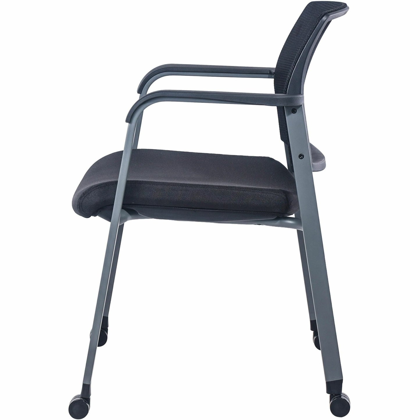 Lorell Mesh Back Guest Chair with Casters and Padded Arms (LLR - LLR30953) - SchoolOutlet