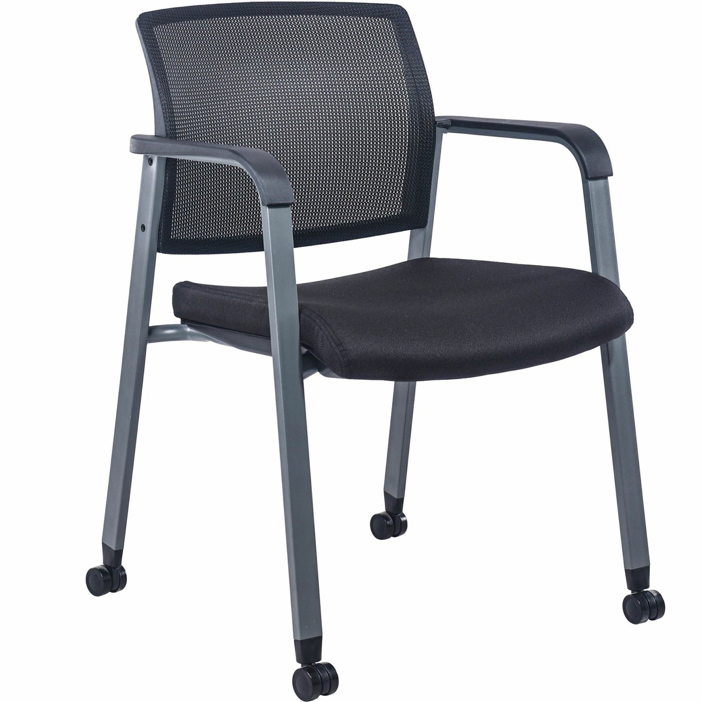 Lorell Mesh Back Guest Chair with Casters and Padded Arms (LLR - LLR30953) - SchoolOutlet