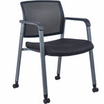 Lorell Mesh Back Guest Chair with Casters and Padded Arms (LLR - LLR30953) - SchoolOutlet