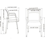 Lorell Mesh Back Guest Chair with Casters and Padded Arms (LLR - LLR30953) - SchoolOutlet