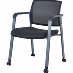 Lorell Mesh Back Guest Chair with Casters and Padded Arms (LLR - LLR30953) - SchoolOutlet