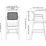 Lorell Mesh Back Guest Stool with Arms and Stackable Design 28.75 H (LLR - LLR30954) - SchoolOutlet