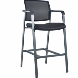Lorell Mesh Back Guest Stool with Arms and Stackable Design 28.75 H (LLR-LLR30954)