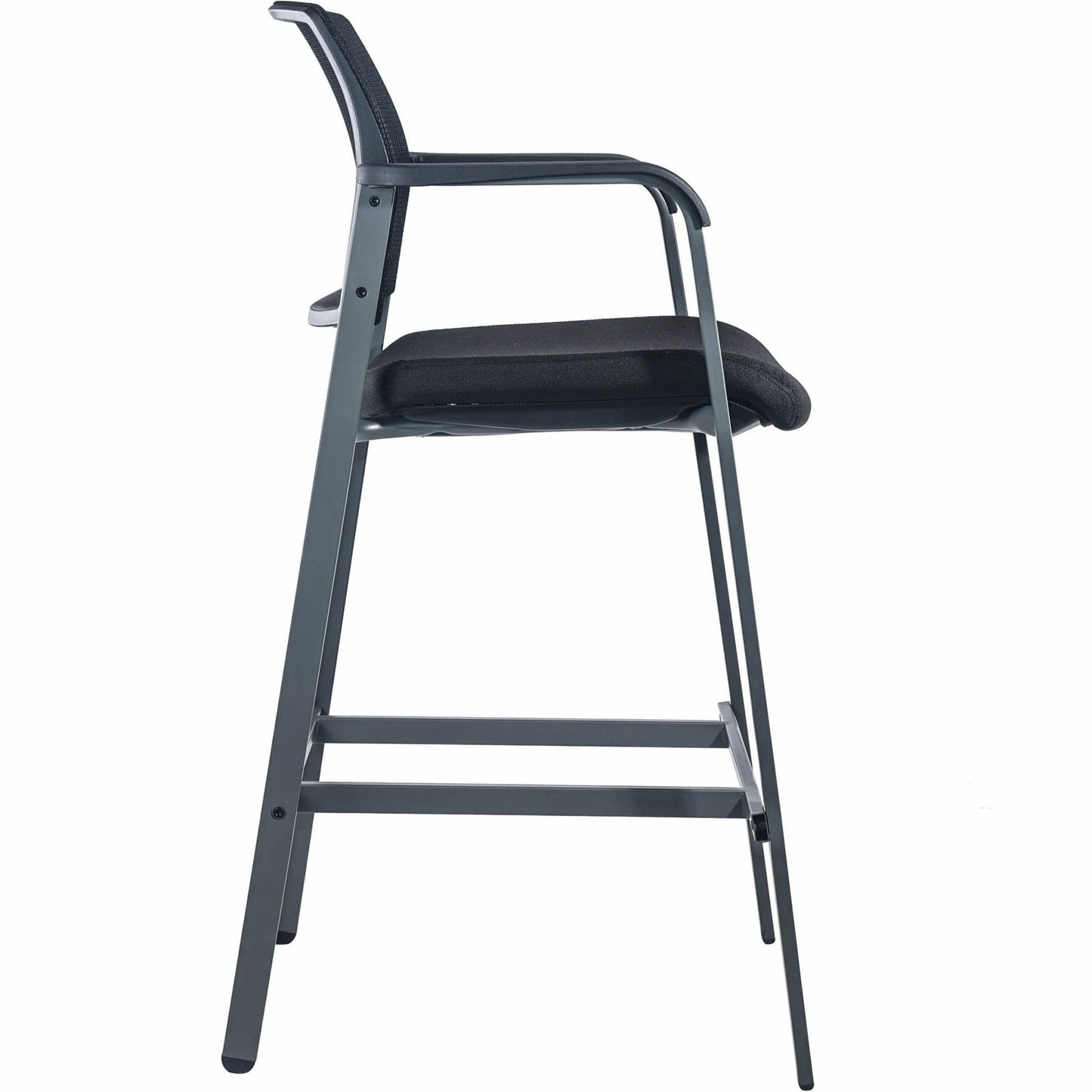 Lorell Mesh Back Guest Stool with Arms and Stackable Design 28.75 H (LLR - LLR30954) - SchoolOutlet