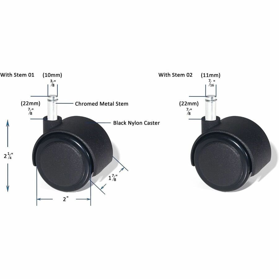 Lorell Premium Soft Dual - Wheel Chair Casters 2.5" Diameter Set of 5 (LLR - LLR33446) - SchoolOutlet