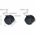 Lorell Premium Soft Dual - Wheel Chair Casters 2.5