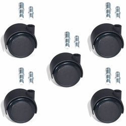 Lorell Premium Soft Dual-Wheel Chair Casters 2.5" Diameter Set of 5 (LLR-LLR33446)