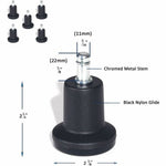 Lorell Bell Glides Chair Caster Replacement Set with Nylon Base and Chrome Metal Stems (LLR - LLR33447) - SchoolOutlet