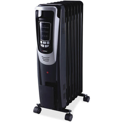 Lorell HeatWave LED Display Mobile Radiator Heater 3 Heat Settings 1500 W Electric 150 Sq Ft Black (LLR-LLR33568)