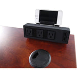 Lorell Under Desk Surface - Mount Power Center with USB Charger 3 AC 2 USB 6