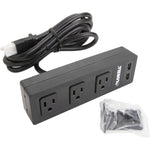 Lorell Under Desk Surface - Mount Power Center with USB Charger 3 AC 2 USB 6