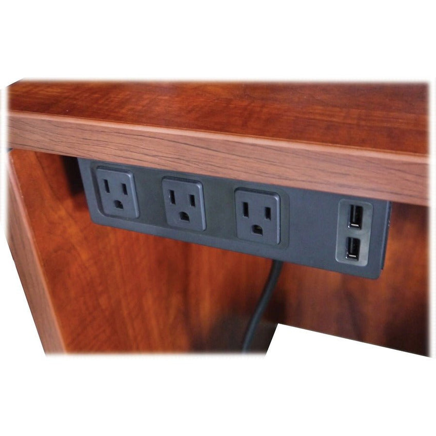 Lorell Under Desk Surface - Mount Power Center with USB Charger 3 AC 2 USB 6" W x 2" D x 2" H (LLR - LLR33993) - SchoolOutlet