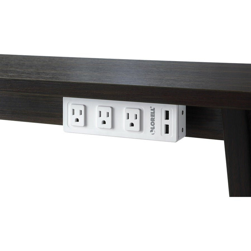 Lorell Surface - Mount Under Desk Power Center with USB Charger 3 AC 2 USB 8 ft Cord 6" W x 2" D x 2" H (LLR - LLR33996) - SchoolOutlet