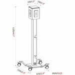 Lorell Mobile Power Tower with 8 AC and 8 USB Charging Outlets 10 ft Cord 12