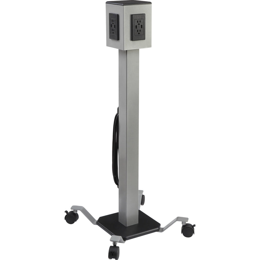 Lorell Mobile Power Tower with 8 AC and 8 USB Charging Outlets 10 ft Cord 12" W x 12" D x 36" H (LLR - LLR34000) - SchoolOutlet