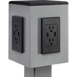 Lorell Mobile Power Tower with 8 AC and 8 USB Charging Outlets 10 ft Cord 12