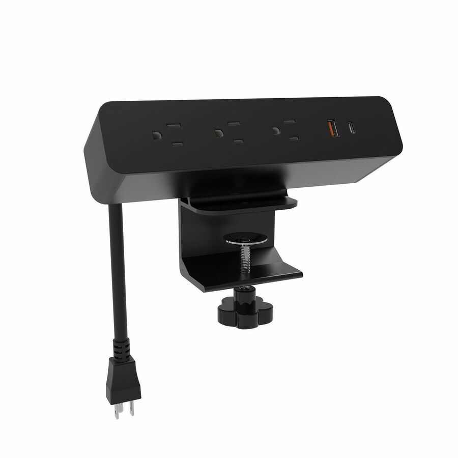 Lorell Desk - Mount Power Outlet with USB - A and USB - C Charging Hub 8.7" W x 2.2" D x 1.9" H (LLR - LLR34001) - SchoolOutlet