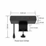 Lorell Desk - Mount Power Outlet with USB - A and USB - C Charging Hub 8.7