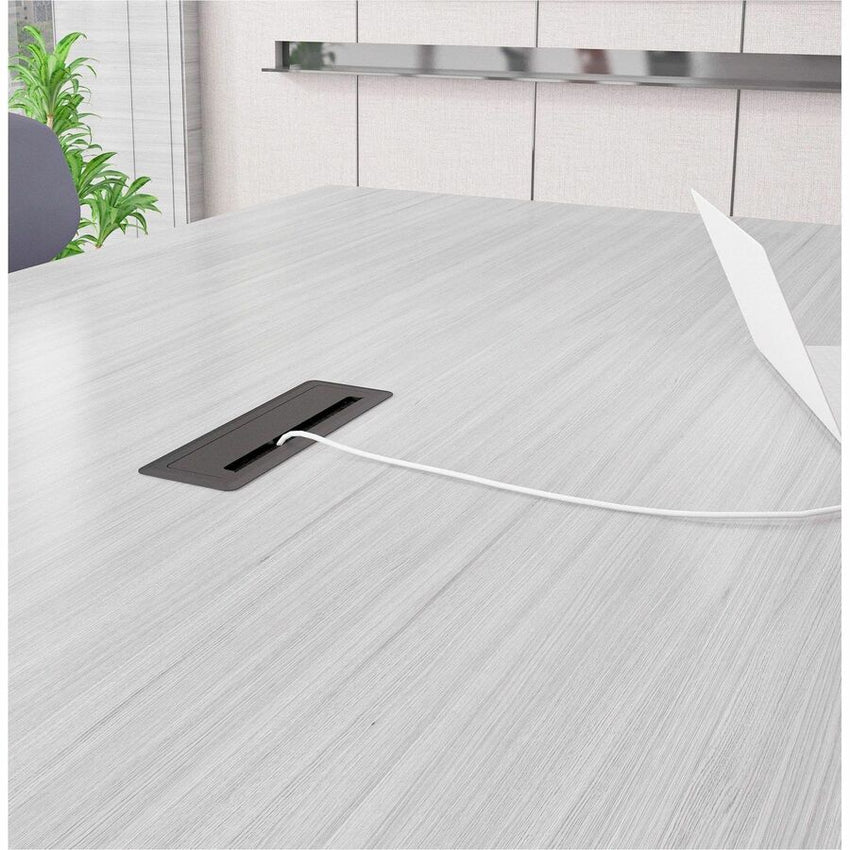 Lorell 7 - in - 1 Desk Mount Power and Data Outlet with USB HDMI CAT6 3 AC 5.66 ft Cord 8.7" W x 2.2" D x 1.9" H (LLR - LLR34005) - SchoolOutlet
