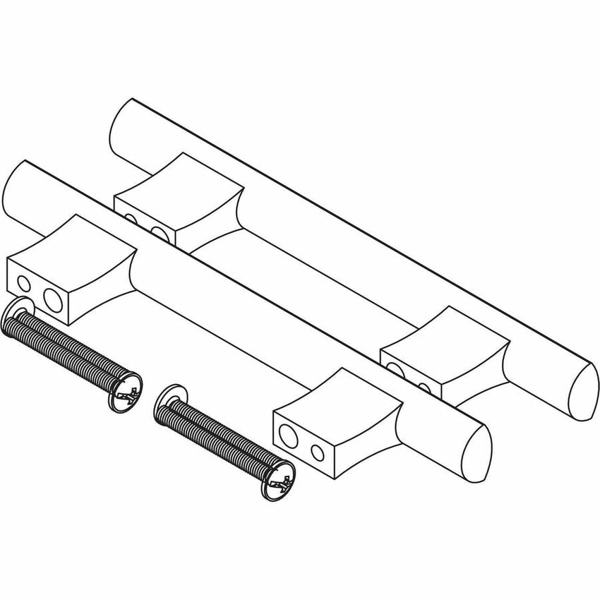 Lorell Chateau Series Modern Aluminum Drawer Pulls Silver 2 - Pack (LLR - LLR34346) - SchoolOutlet