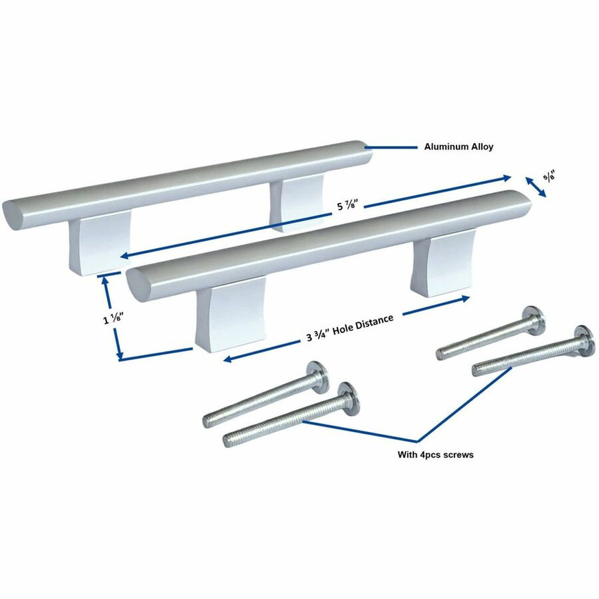 Lorell Chateau Series Modern Aluminum Drawer Pulls Silver 2 - Pack (LLR - LLR34346) - SchoolOutlet