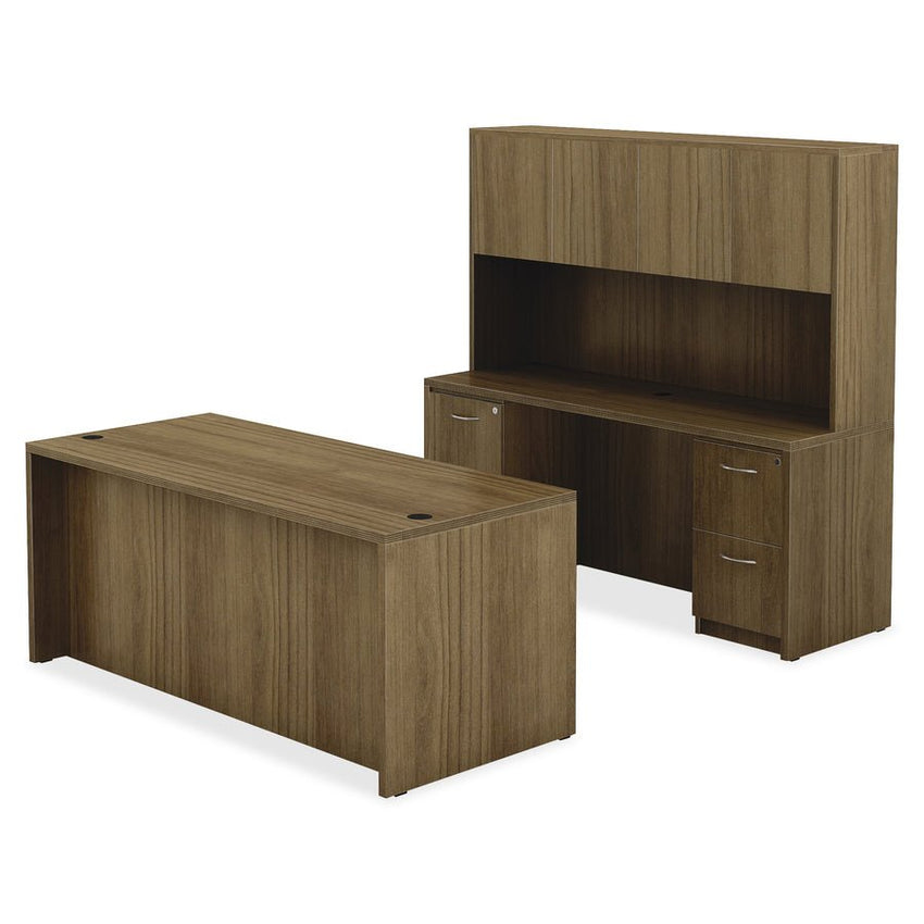 Lorell Chateau Series 72"W x 36"D x 29.5"H Bowfront Desk 1.5" Thick (LLR - LLR34354) - SchoolOutlet