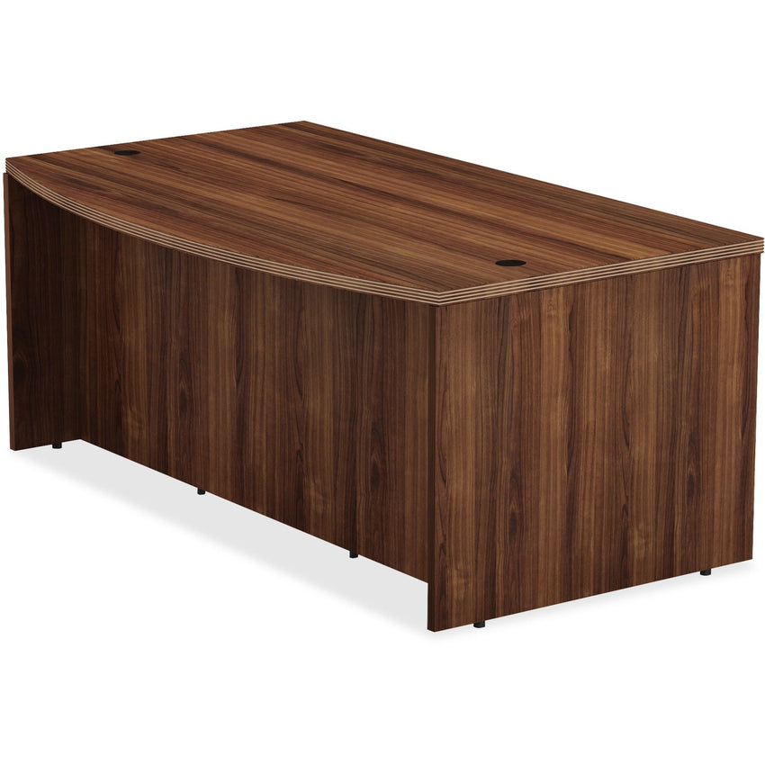 Lorell Chateau Series 72"W x 36"D x 29.5"H Bowfront Desk 1.5" Thick (LLR - LLR34354) - SchoolOutlet
