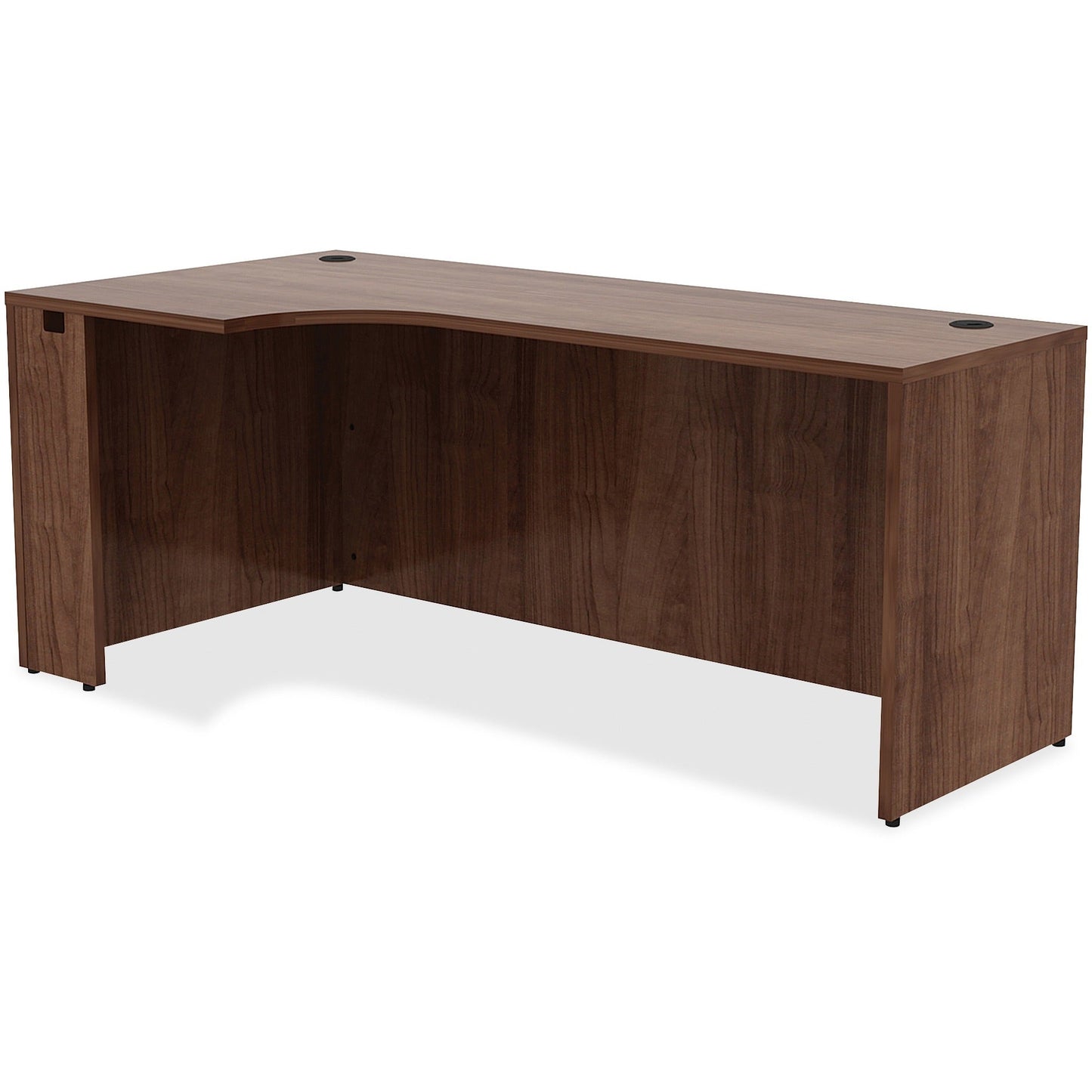 Lorell Essentials Series Left Corner Credenza 72"W x 36"D x 29.5"H Walnut (LLR - LLR34393) - SchoolOutlet