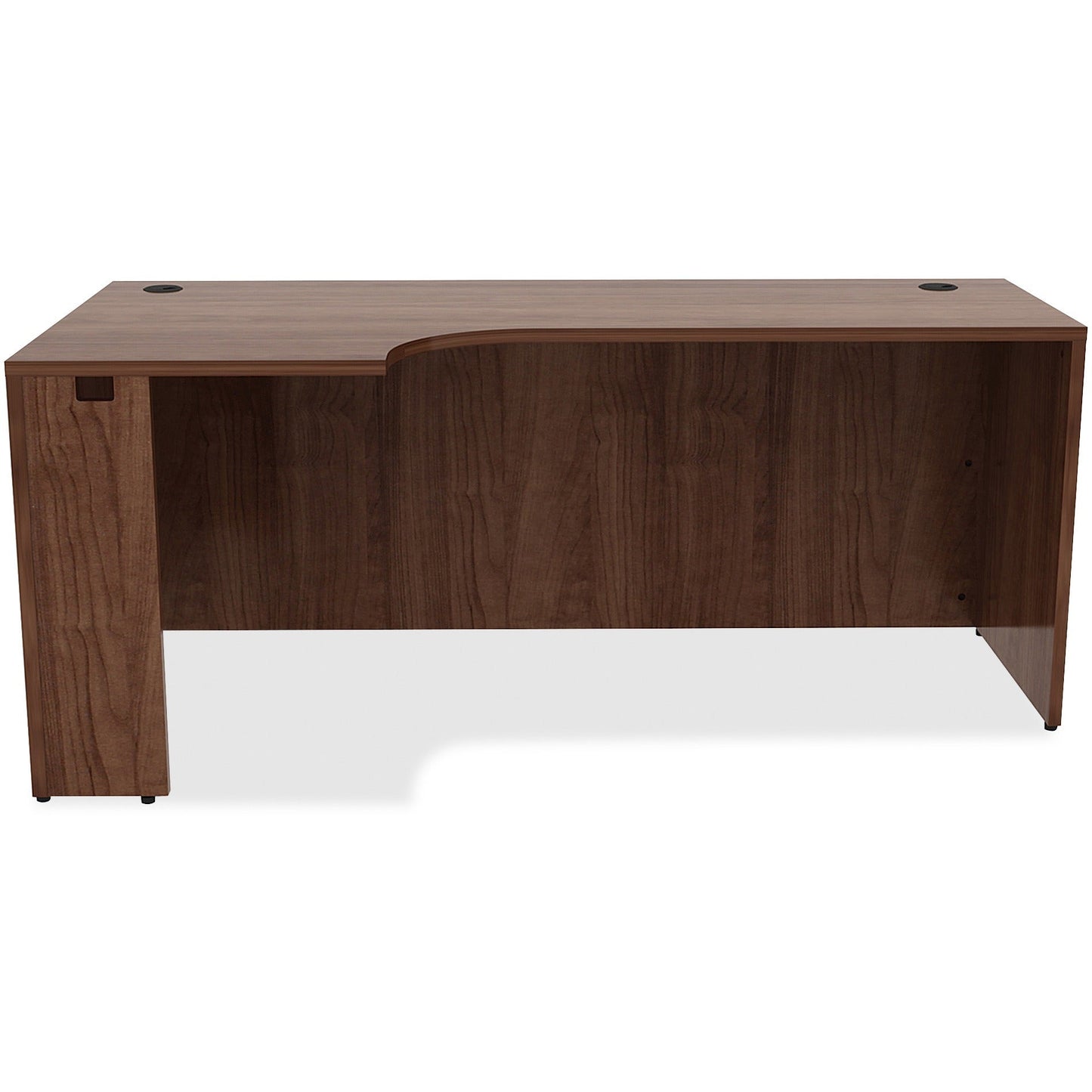 Lorell Essentials Series Left Corner Credenza 72"W x 36"D x 29.5"H Walnut (LLR - LLR34393) - SchoolOutlet