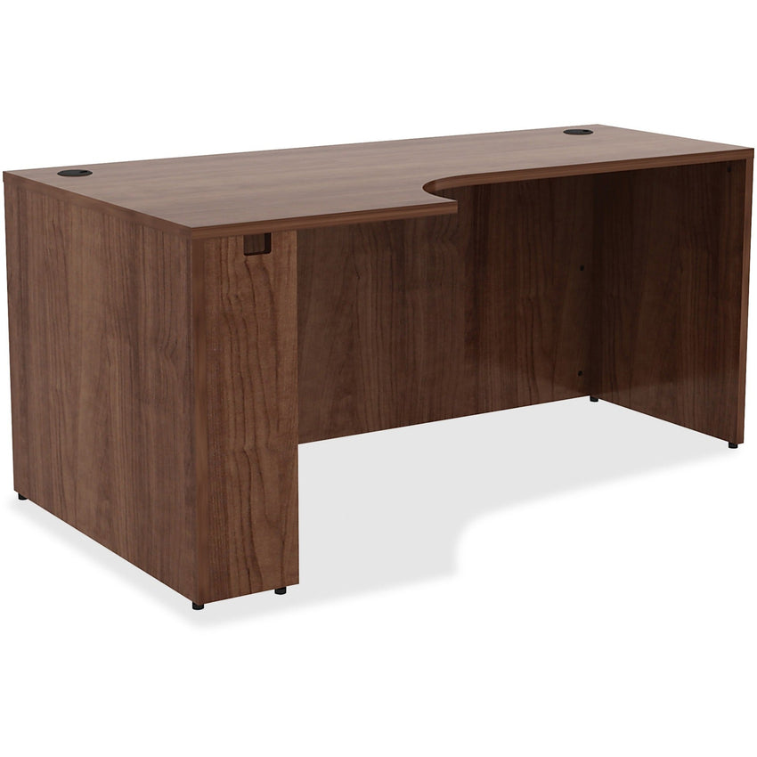 Lorell Essentials Series Left Corner Credenza 66"W x 36"D x 29.5"H Walnut (LLR - LLR34394) - SchoolOutlet