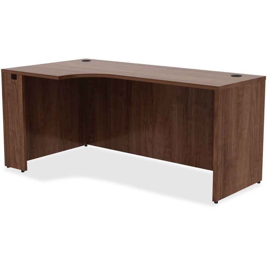 Lorell Essentials Series Left Corner Credenza 66"W x 36"D x 29.5"H Walnut (LLR - LLR34394) - SchoolOutlet