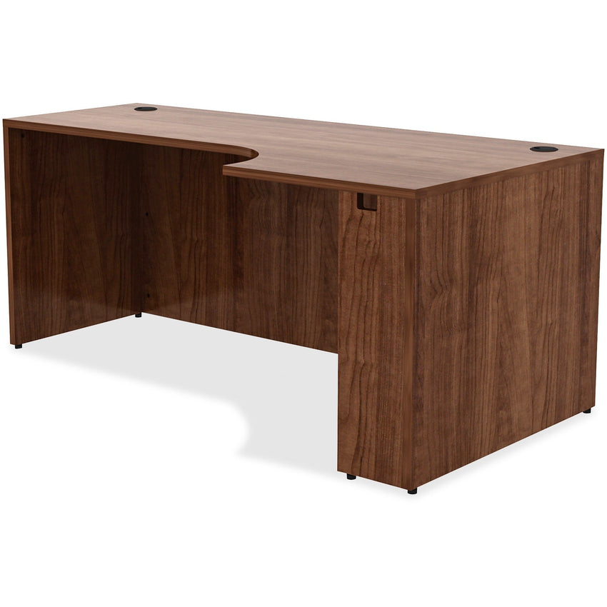 Lorell Essentials Series Right Corner Credenza 72"W x 36"D x 29.5"H Walnut (LLR - LLR34395) - SchoolOutlet