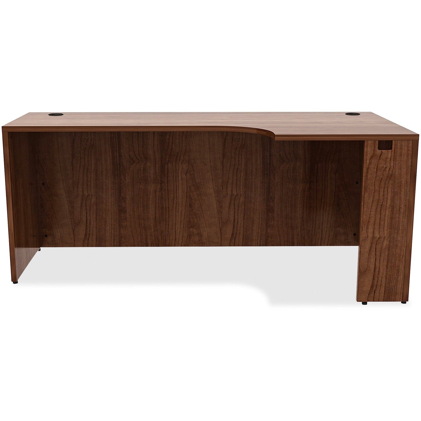 Lorell Essentials Series Right Corner Credenza 72"W x 36"D x 29.5"H Walnut (LLR - LLR34395) - SchoolOutlet