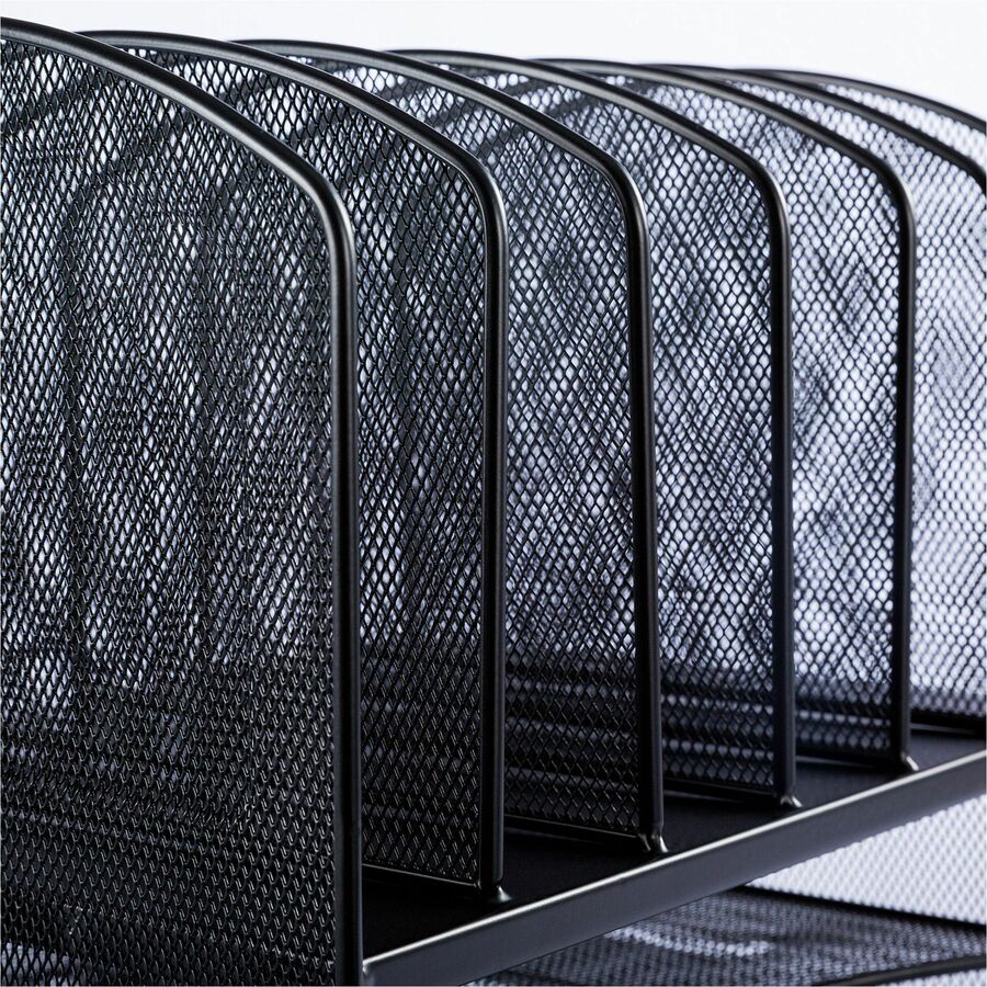 Lorell Mesh Desk Organizer 8 - Compartment Steel Desktop File Organizer Black (LLR - LLR37523) - SchoolOutlet