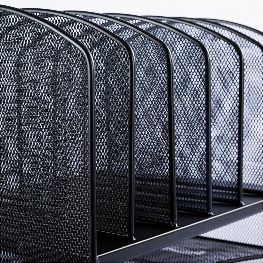 Lorell Mesh Desk Organizer 8 - Compartment Steel Desktop File Organizer Black (LLR - LLR37523) - SchoolOutlet