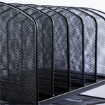 Lorell Mesh Desk Organizer 8 - Compartment Steel Desktop File Organizer Black (LLR - LLR37523) - SchoolOutlet