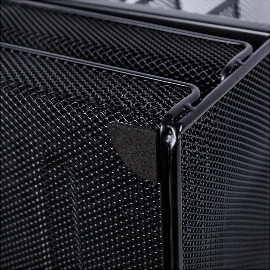 Lorell Mesh Desk Organizer 8 - Compartment Steel Desktop File Organizer Black (LLR - LLR37523) - SchoolOutlet