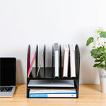 Lorell Mesh Desk Organizer 8 - Compartment Steel Desktop File Organizer Black (LLR - LLR37523) - SchoolOutlet