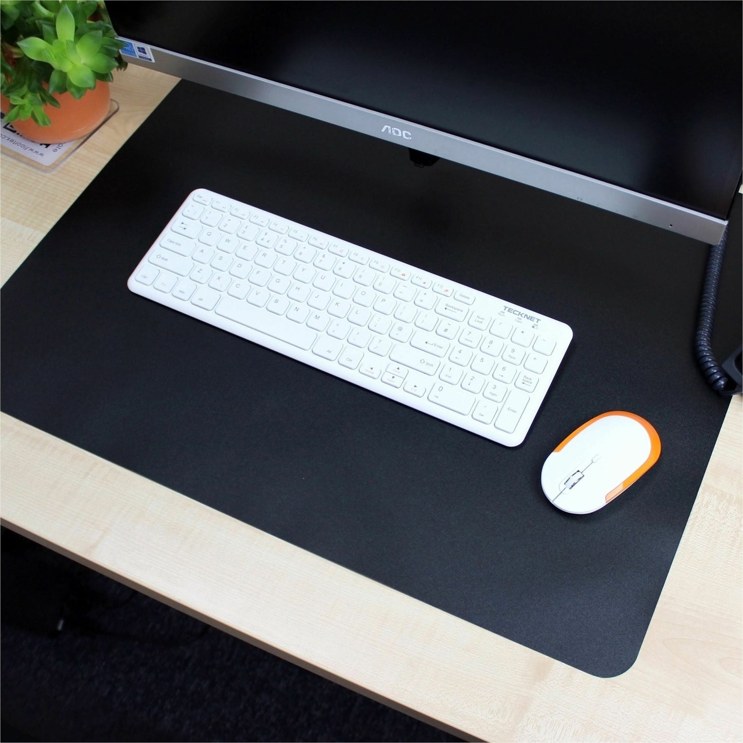 Lorell Rectangular Black Desk Pad with Broad Surface Protection and Professional Non - Slip Writing Foundation 36"W (LLR - LLR39654) - SchoolOutlet