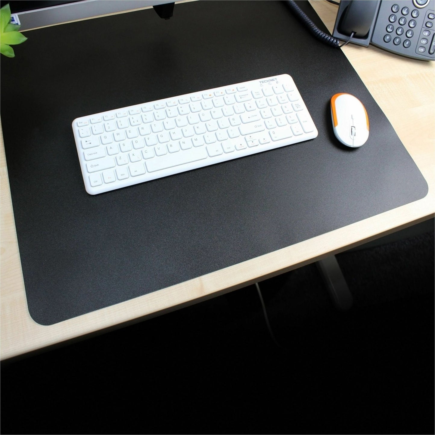 Lorell Rectangular Black Desk Pad with Broad Surface Protection and Professional Non - Slip Writing Foundation 24"W (LLR - LLR39655) - SchoolOutlet